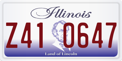IL license plate Z410647