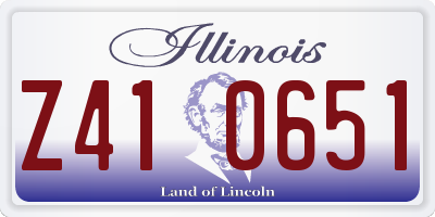 IL license plate Z410651