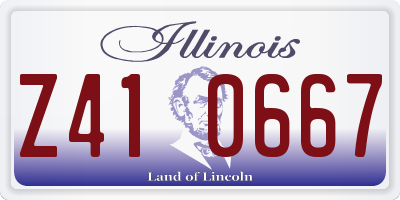IL license plate Z410667