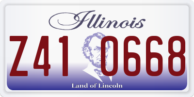 IL license plate Z410668