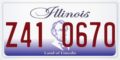 IL license plate Z410670