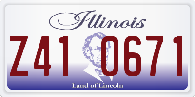 IL license plate Z410671