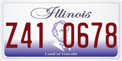 IL license plate Z410678
