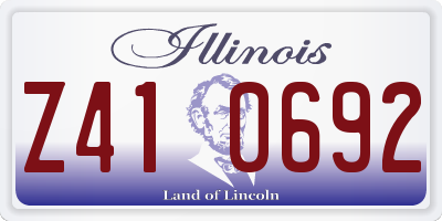 IL license plate Z410692