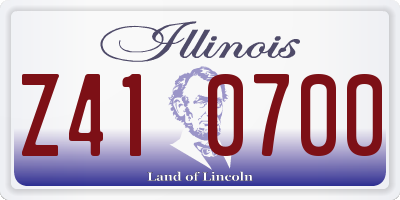 IL license plate Z410700