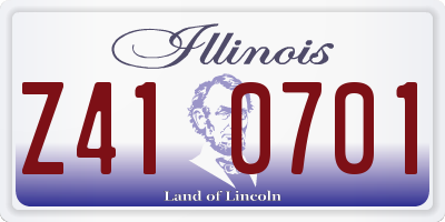 IL license plate Z410701