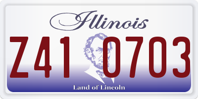 IL license plate Z410703