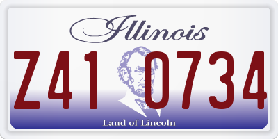 IL license plate Z410734