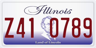 IL license plate Z410789