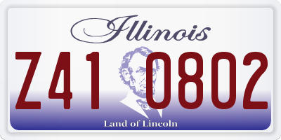IL license plate Z410802
