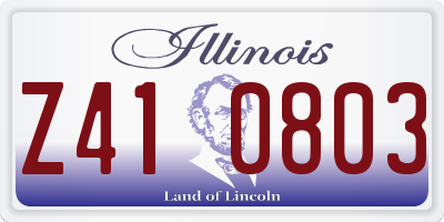 IL license plate Z410803
