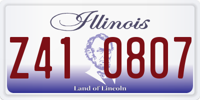 IL license plate Z410807