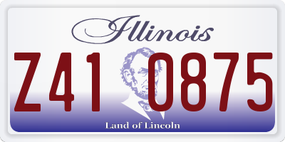 IL license plate Z410875