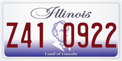 IL license plate Z410922