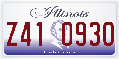 IL license plate Z410930