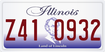 IL license plate Z410932