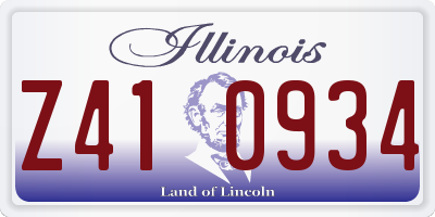IL license plate Z410934