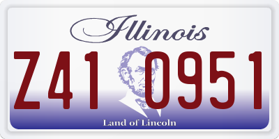 IL license plate Z410951