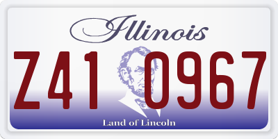 IL license plate Z410967