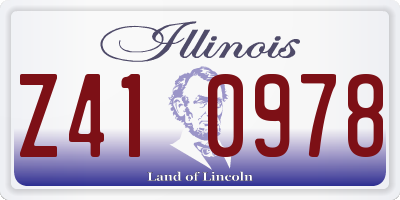 IL license plate Z410978