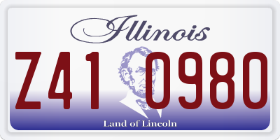 IL license plate Z410980