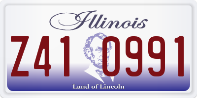 IL license plate Z410991