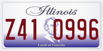 IL license plate Z410996