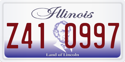 IL license plate Z410997