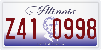 IL license plate Z410998