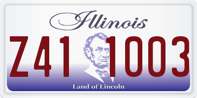 IL license plate Z411003