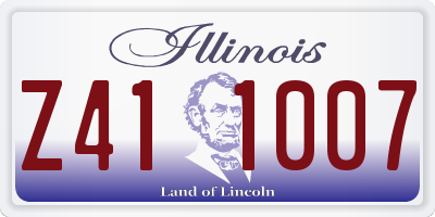IL license plate Z411007