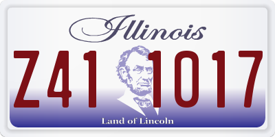 IL license plate Z411017