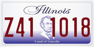 IL license plate Z411018