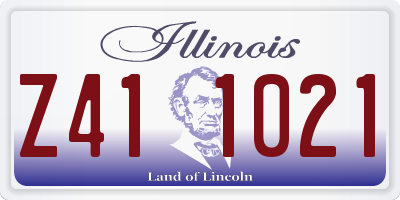 IL license plate Z411021