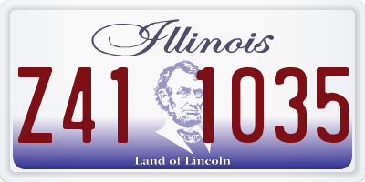 IL license plate Z411035