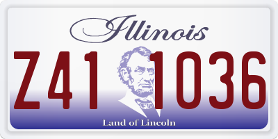 IL license plate Z411036