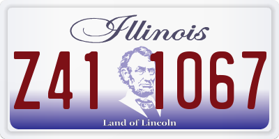 IL license plate Z411067