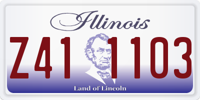 IL license plate Z411103