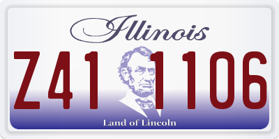 IL license plate Z411106