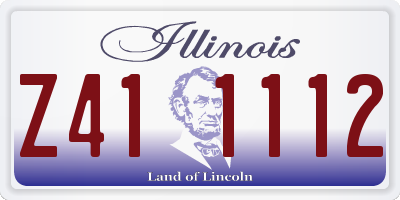 IL license plate Z411112
