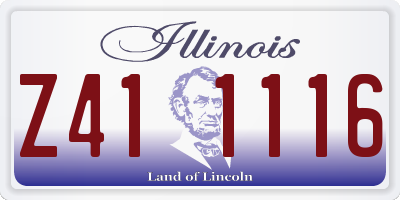 IL license plate Z411116