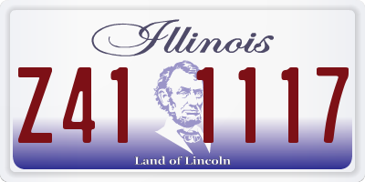 IL license plate Z411117