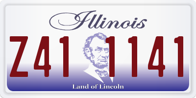 IL license plate Z411141