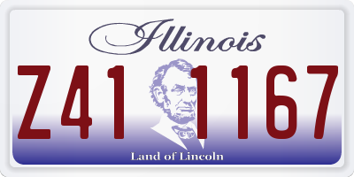 IL license plate Z411167