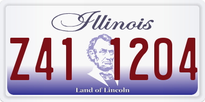 IL license plate Z411204
