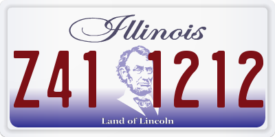 IL license plate Z411212