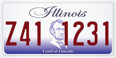 IL license plate Z411231