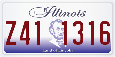 IL license plate Z411316