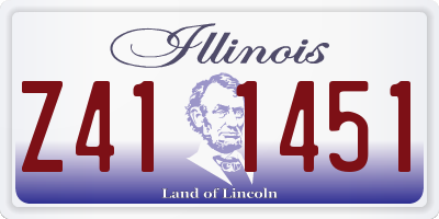 IL license plate Z411451