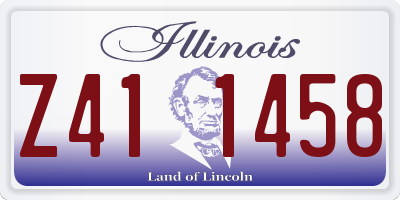 IL license plate Z411458
